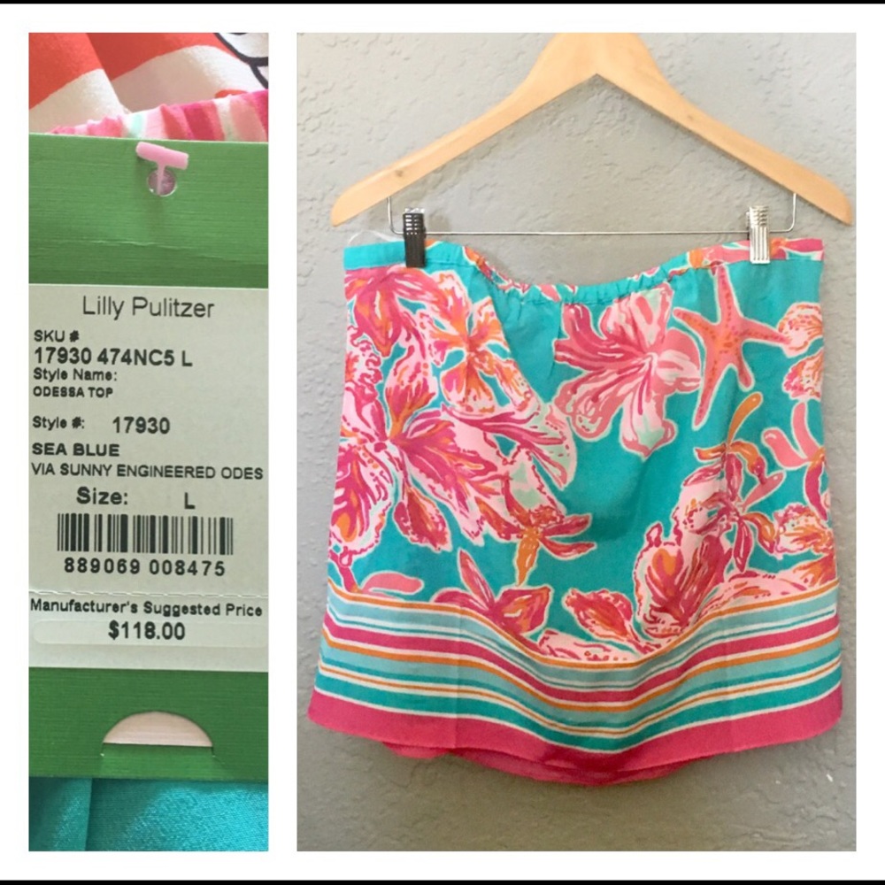 Gorgeous Silk Lily Pulitzer strapless top